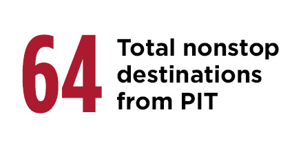 64 Total nonstop destinations from PIT